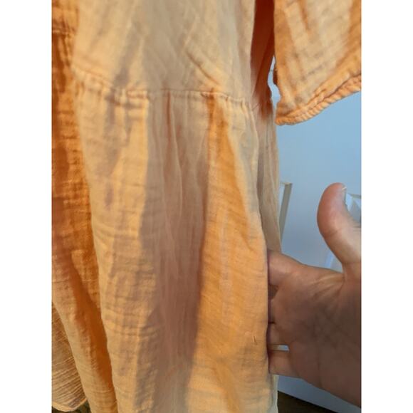 OLD NAVY Dress M Orange Blossom Mini Gauzy Short Sleeve Cotton Summer Casual - Picture 12 of 12